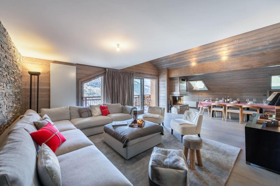 Urlaub in den Bergen 4 Zimmer Maisonettewohnung für 9 Personen (401) - Résidence du Parc Alpin - Méribel - Wohnzimmer