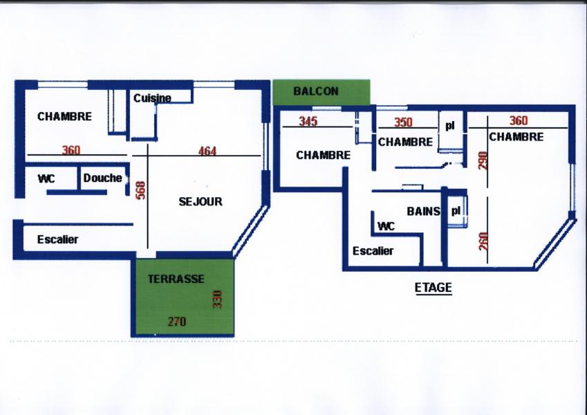 Wakacje w górach Apartament duplex 5 pokojowy 10 osób (5) - Résidence Echo des Montagnes - Châtel - Plan