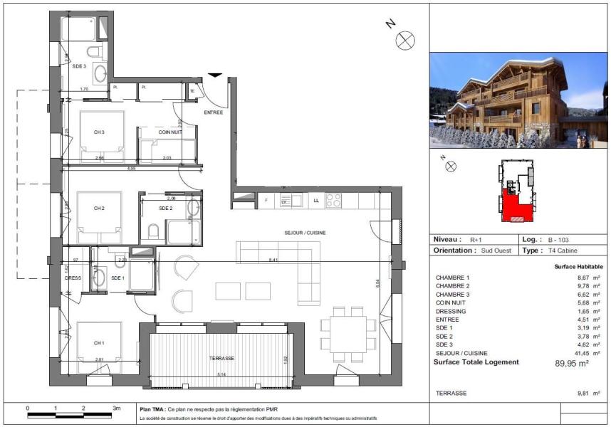 Vacanze in montagna Appartamento 4 stanze per 8 persone (B103) - Résidence Echo du Pleney - Morzine - Mappa