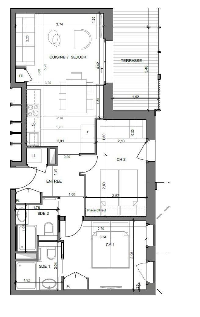 Каникулы в горах Апартаменты 3 комнат 6 чел. (B102) - Résidence Echo du Pleney - Morzine - план