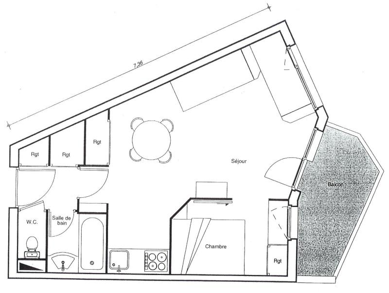 Vacaciones en montaña Apartamento 2 piezas para 5 personas (503) - Résidence Epicea - Avoriaz - Plano