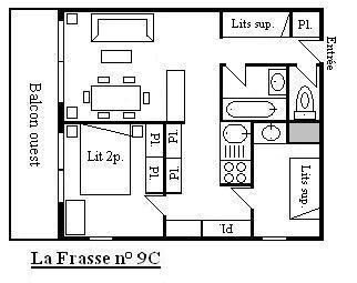 Vacances en montagne Appartement 3 pièces 6 personnes (9C) - Résidence Frasse - Méribel - Plan