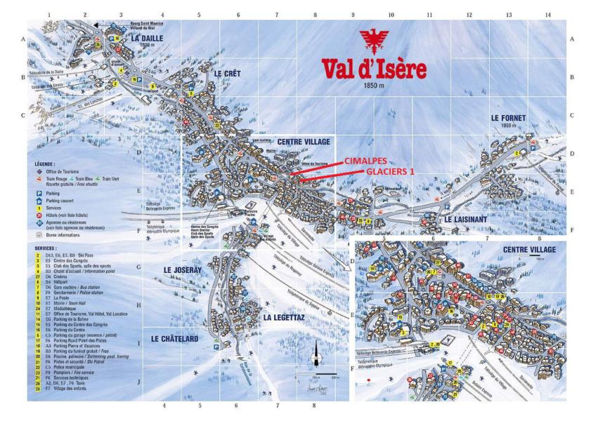 Wakacje w górach Apartament 5 pokojowy 8 osób (2) - Résidence Glaciers - Val d'Isère - Plan