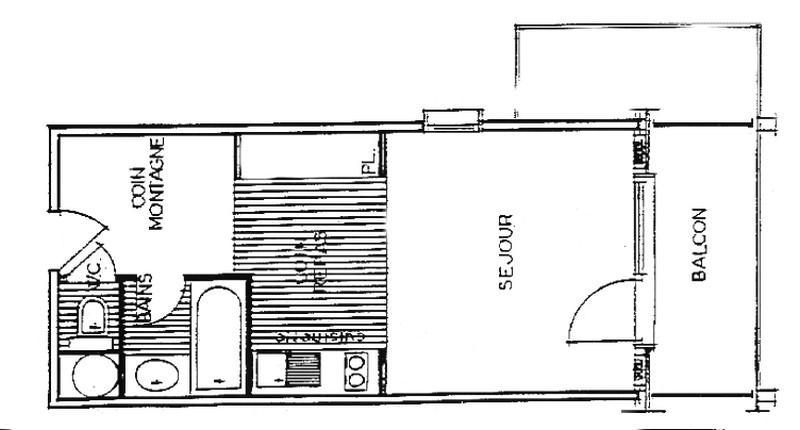 Каникулы в горах Квартира студия со спальней для 5 чел. (1112) - Résidence Grand Mont 1 - Les Saisies - план