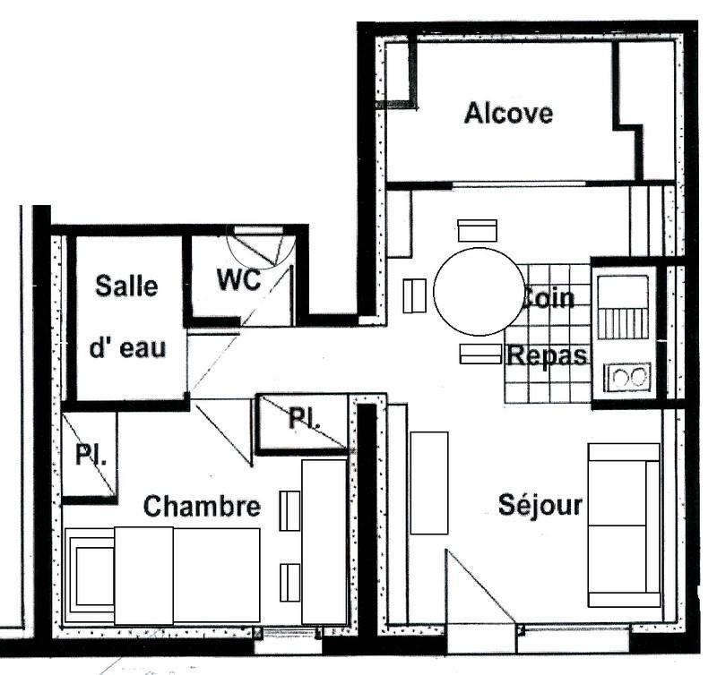 Vacaciones en montaña Apartamento cabina 2 piezas para 4 personas (1131) - Résidence Grand Mont 1 - Les Saisies - Alojamiento