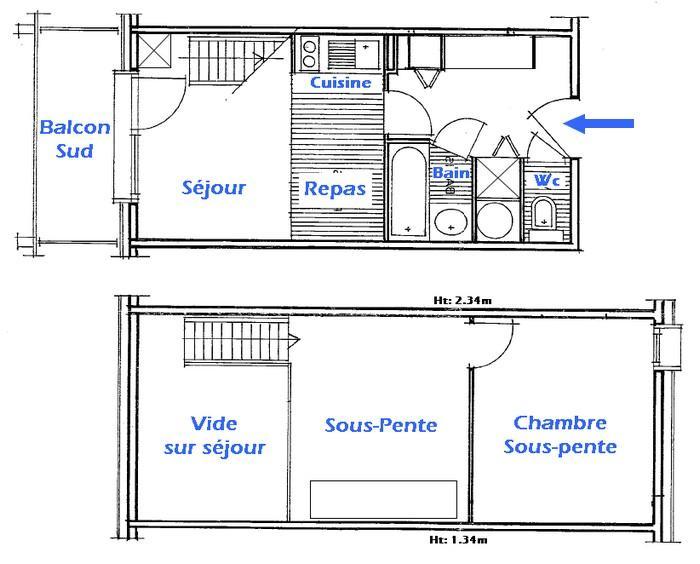 Vakantie in de bergen Appartement 2 kamers mezzanine 6 personen (4421) - Résidence Grand Mont 4 - Les Saisies - Verblijf