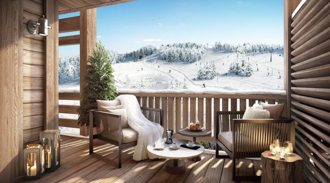 Holiday in mountain resort 2 room apartment 4 people - Résidence Hameau de l'Ours - Manigod l'Etale - Balcony