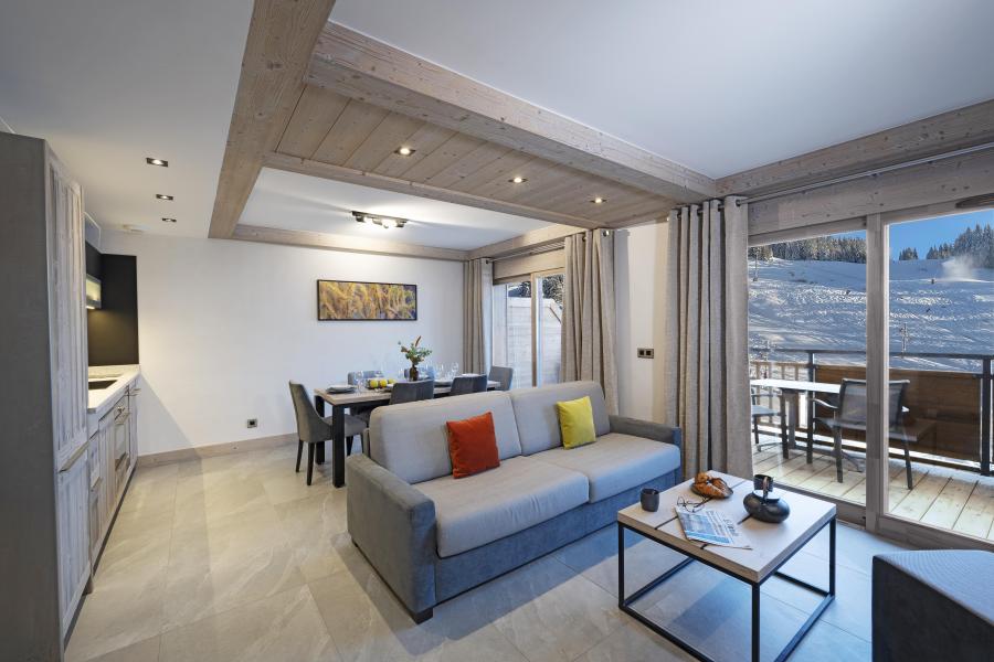 Holiday in mountain resort 3 room duplex apartment 6 people - Résidence Hameau de l'Ours - Manigod l'Etale - Living room