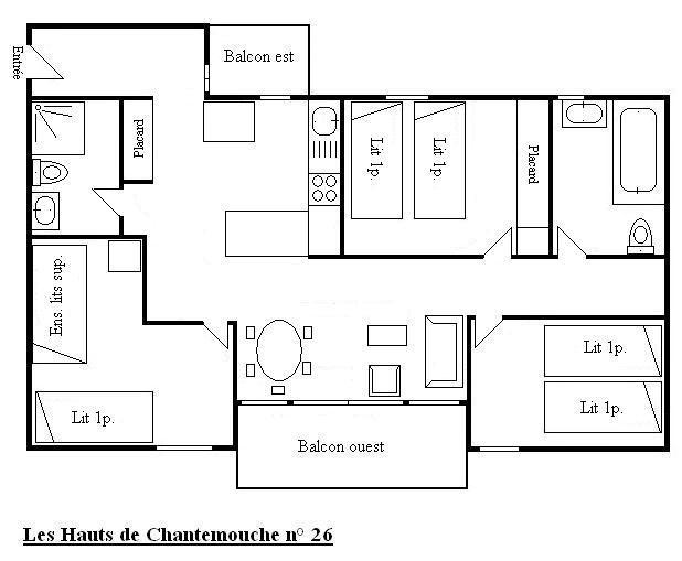 Holiday in mountain resort 4 room apartment 6 people (26) - Résidence Hauts de Chantemouche - Méribel