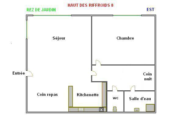 Holiday in mountain resort 2 room apartment sleeping corner 4 people (08) - Résidence Hauts des Riffroids B - La Clusaz - Plan