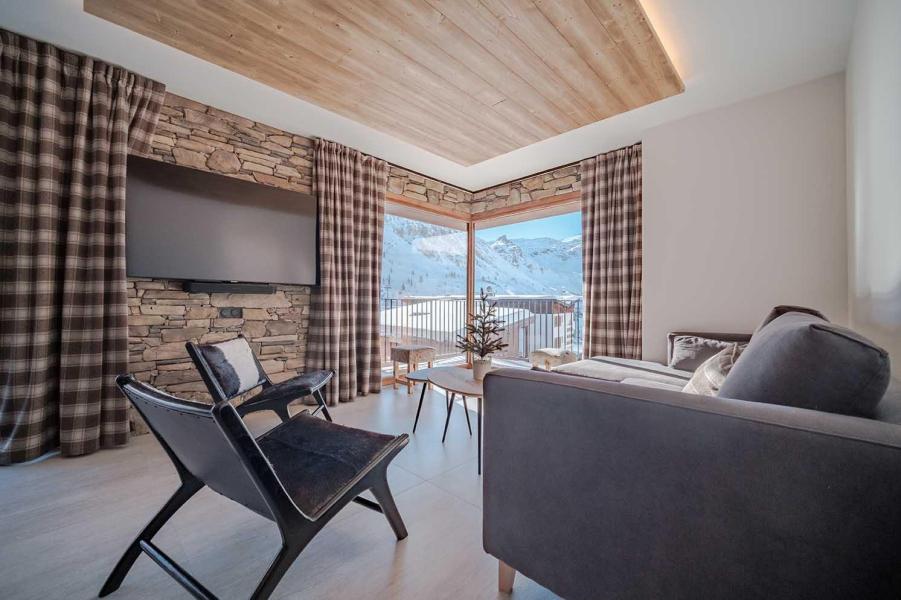 Holiday in mountain resort 4 room apartment cabin 8 people (97m²) - Résidence Hôtelière Denali - Tignes - Living room