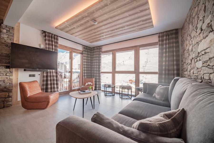 Urlaub in den Bergen 4-Zimmer-Berghütte für 8 Personen (87m²) - Résidence Hôtelière Denali - Tignes - Wohnzimmer