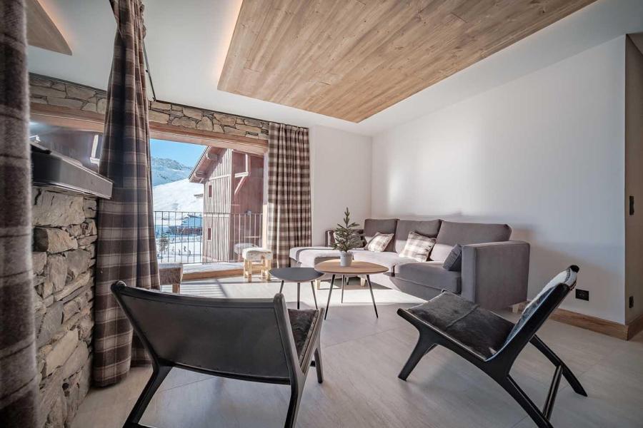 Urlaub in den Bergen 4-Zimmer-Holzhütte für 8 Personen (97m²) - Résidence Hôtelière Denali - Tignes - Wohnzimmer