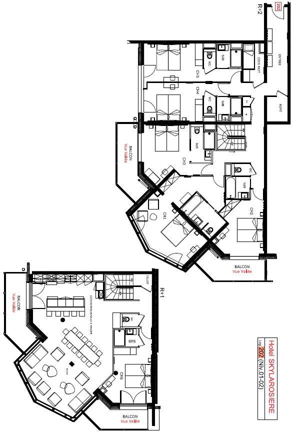 Urlaub in den Bergen 3-Zimmer-Berghütte für 10 Personen (201) - Résidence Hôtelière Sky - La Rosière