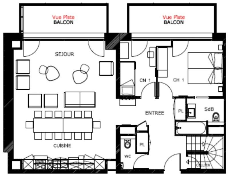 Wakacje w górach Apartament duplex 7 pokojowy 16 osób (509) - Résidence Hôtelière Sky - La Rosière - Plan