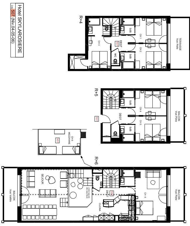 Vakantie in de bergen Appartement triplex 7 kamers 16 personen (507) - Résidence Hôtelière Sky - La Rosière - Kaart