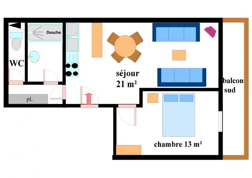Vacanze in montagna Appartamento 2 stanze per 5 persone (003) - Résidence Jorcin Lanslebourg - Val Cenis