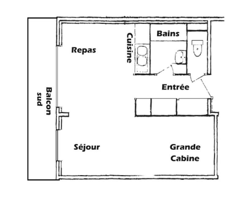 Vacances en montagne Studio 5 personnes (016) - Résidence l'Ecrin - Les Saisies - Logement