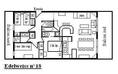 Urlaub in den Bergen 4-Zimmer-Appartment für 8 Personen (18) - Résidence l'Edelweiss - Méribel