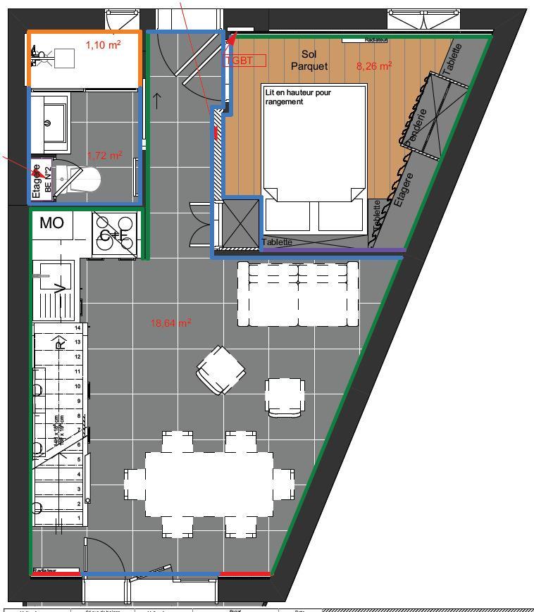 Wakacje w górach Apartament duplex 4 pokojowy 6 osób (05) - Résidence l'Epervière - Saint Martin de Belleville - Plan