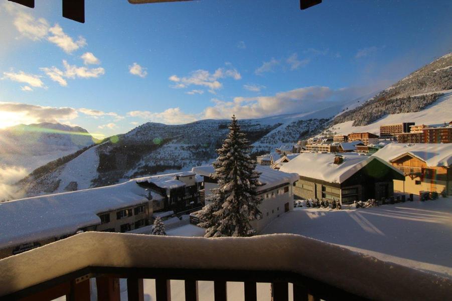 Vacaciones en montaña Apartamento 2 piezas para 4 personas (535) - Résidence l'Ours Blanc - Alpe d'Huez - Balcón