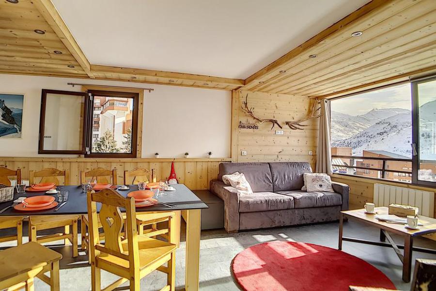 Urlaub in den Bergen 3-Zimmer-Holzhütte für 8 Personen (61) - Résidence la Biellaz - Les Menuires - Wohnzimmer