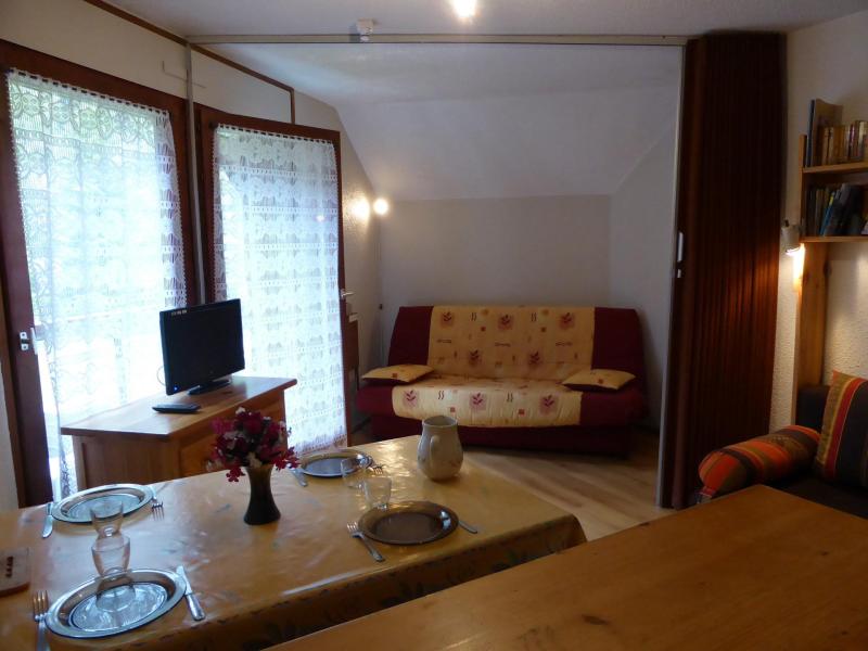 Vakantie in de bergen Studio cabine 4 personen (B66) - Résidence la Borgia - Les Contamines-Montjoie - Woonkamer