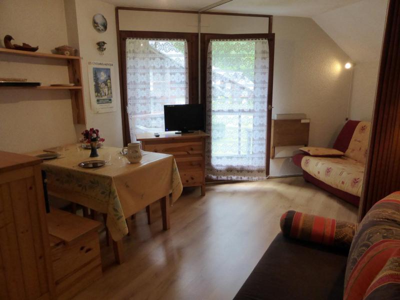 Vakantie in de bergen Studio cabine 4 personen (B66) - Résidence la Borgia - Les Contamines-Montjoie - Woonkamer