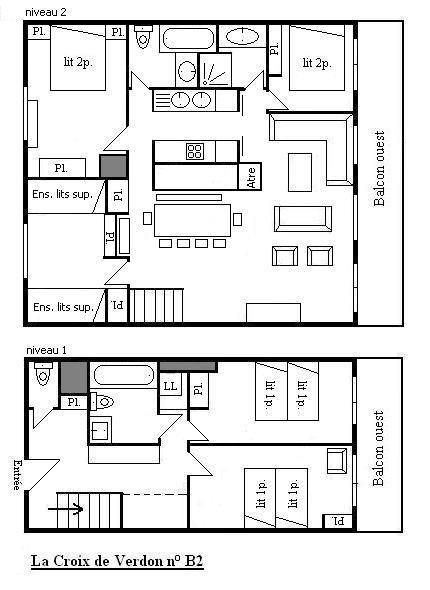 Vacaciones en montaña Apartamento dúplex 6 piezas 12 personas (B2) - Résidence la Croix de Verdon - Méribel