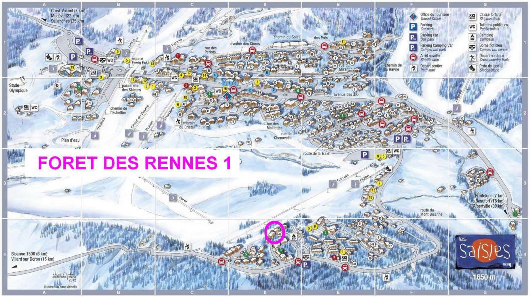 Holiday in mountain resort Résidence la Forêt des Rennes 1 B - Les Saisies - Plan