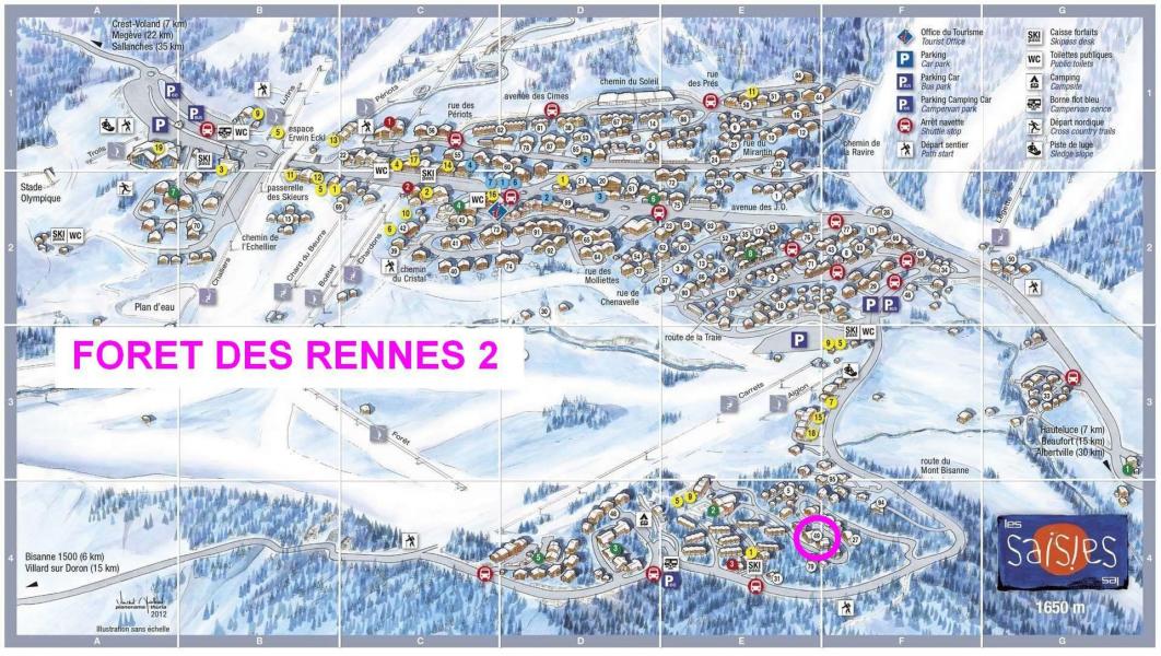 Holiday in mountain resort Résidence la Forêt des Rennes 2 - Les Saisies - Plan