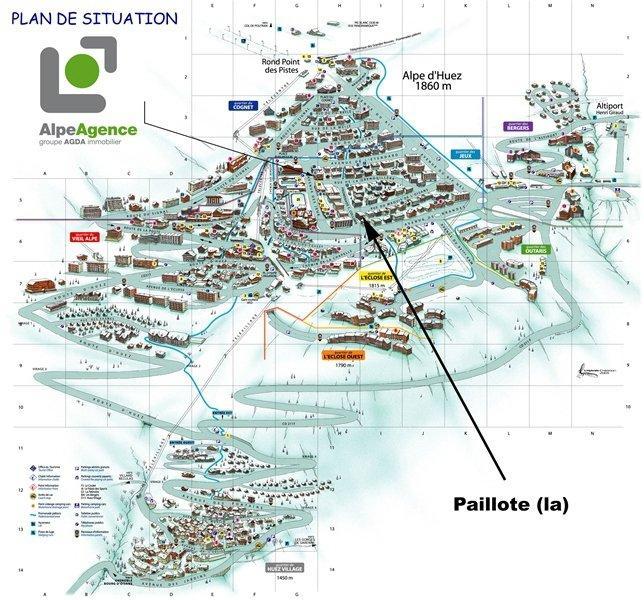 Vacanze in montagna Studio per 4 persone (122) - Résidence la Paillotte - Alpe d'Huez - Mappa