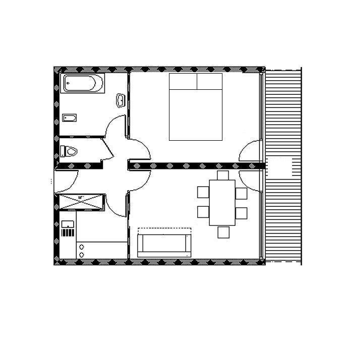 Wakacje w górach Apartament 2 pokojowy 4 osób (39) - Résidence la Vanoise - Les Menuires - Plan