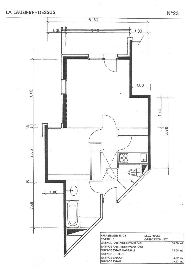 Vacances en montagne Appartement 2 pièces 5 personnes (G481) - Résidence Lauzière-Dessus - Valmorel - Plan