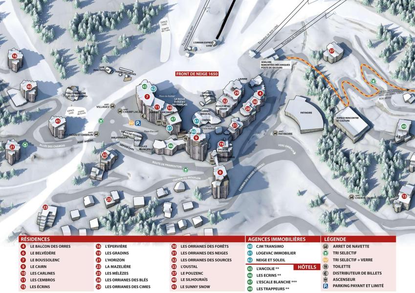 Holiday in mountain resort RESIDENCE LE 1650 - Les Orres - Plan