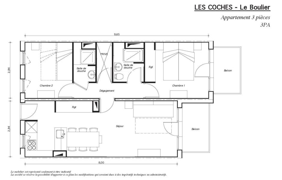 Urlaub in den Bergen 3-Zimmer-Appartment für 6 Personen - Résidence le Boulier - Montchavin La Plagne