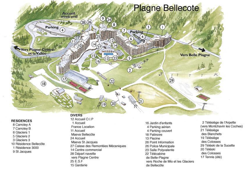 Vacanze in montagna Résidence le Carroley A - La Plagne - Mappa