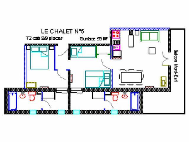 Vacanze in montagna Appartamento 2 stanze per 9 persone (5) - Résidence le Chalet - Gourette