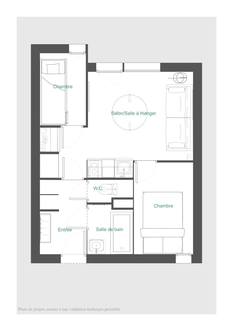 Vacaciones en montaña Apartamento 3 piezas cabina para 4 personas (407) - Résidence le Chanteloup - Montalbert