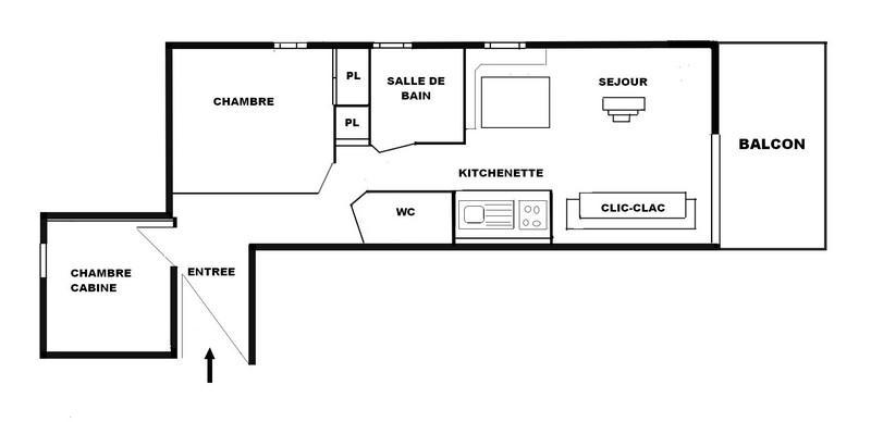 Каникулы в горах Апартаменты 2 комнат 6 чел. (A18) - Résidence le Christiania A - Les Saisies - квартира