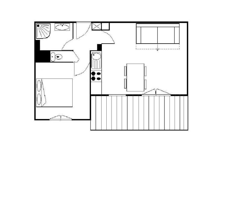 Urlaub in den Bergen 2-Zimmer-Appartment für 4 Personen (A1) - Résidence le Cochet - Saint Martin de Belleville - Plan