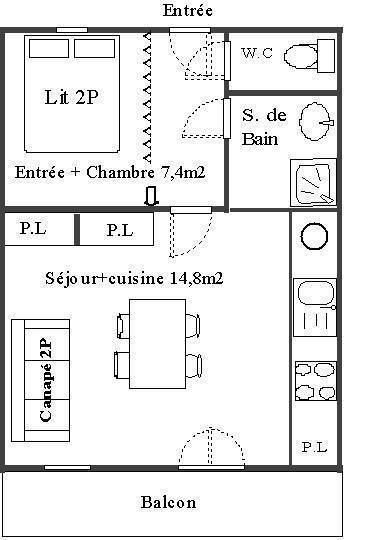 Каникулы в горах Апартаменты 2 комнат 4 чел. (17) - Résidence Le Genevray - Aussois - Салон