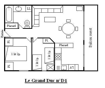 Vacances en montagne Appartement 3 pièces 6 personnes (01) - Résidence le Grand Duc - Méribel