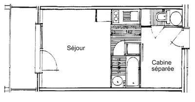 Wakacje w górach Studio z alkową 4 osoby (315) - Résidence le Grand Mont 3 - Les Saisies - Plan