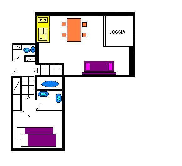 Wakacje w górach Apartament duplex 2 pokojowy 5 osób (0018) - Résidence le Hameau - Vars