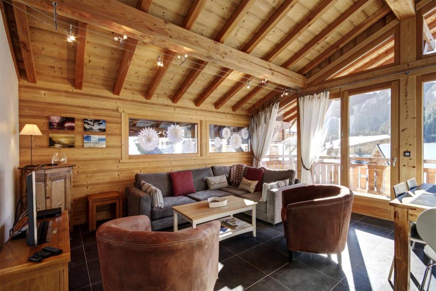 Urlaub in den Bergen 4 Zimmer Maisonettewohnung für 8 Personen (4) - Résidence le Hameau des Fés - Morzine - Wohnzimmer