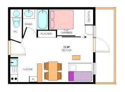 Urlaub in den Bergen 2-Zimmer-Appartment für 4 Personen (A13) - Résidence le Petit Mont Cenis - Termignon-la-Vanoise - Plan