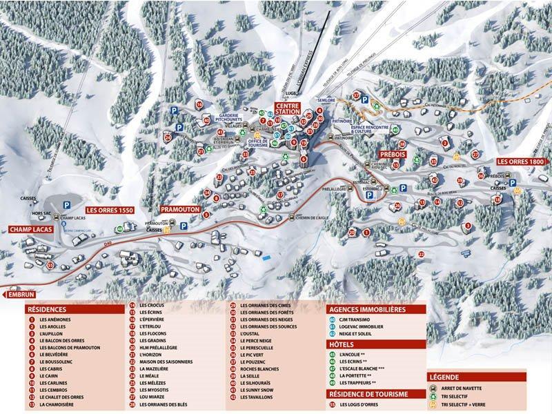 Urlaub in den Bergen Résidence le Pouzenc - Les Orres - Plan