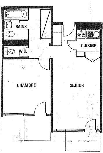 Vacanze in montagna Appartamento 2 stanze per 6 persone (03) - Résidence le Roc de Peclet 1 - Val Thorens - Mappa