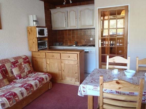 Vakantie in de bergen Studio cabine 4 personen (T3) - Résidence le Sérac - Val Thorens - Woonkamer